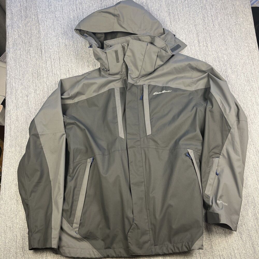 Eddie Bauer WeatherEdge Plus Ski Jacket Men's L Shell Powder Skirt Hooded 0812